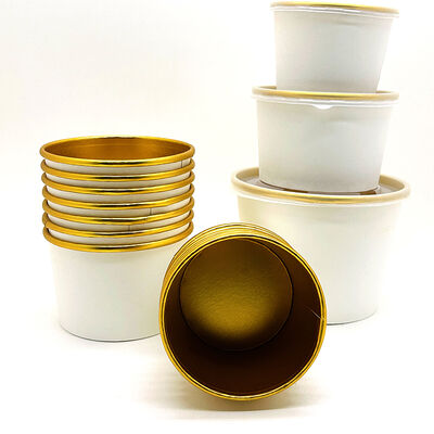 Quality Wholesale Custom Printed Gold Foil Paper Bowl Food Package Cheap Price Food Packing Bowl factory