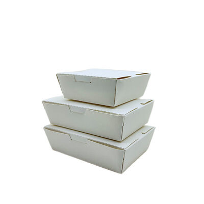 Quality Wholesale Disposable Lunch Packaging White Paper Takeaway Food Paper Box Customized Paper Salad Food Box factory