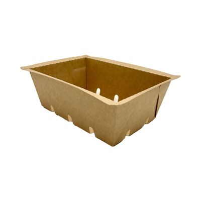 Good price Kraft Paper Tray Box With Holes Recycled Fruits Grocery Display Tray online