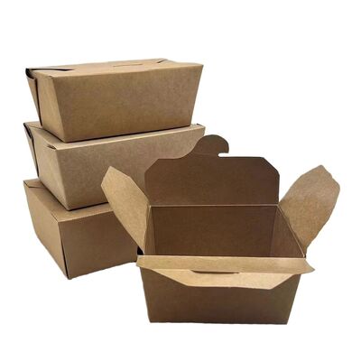 Good price Paper Fast Food Packaging Disposable Kraft Paper Box Folding Takeaway Noodle Salad Fried Chicken Bowl online