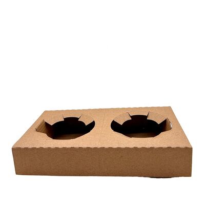 Good price Custom Cardboard Beverage HolderTakeaway Paper Carrier Tray Kraft Paper Cup Holder online