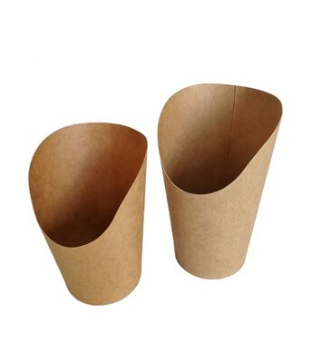 Quality Custom Printed Brown Kraft Paper Disposable Offset Printed Chip French Fry Scoop Paper Cup factory